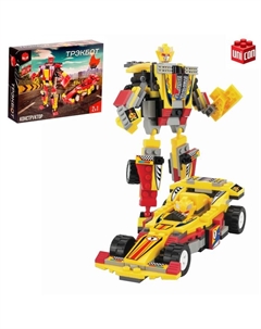 Конструктор-трансформер «Спорткар», 129 деталей, цвет жёлтый Unicon