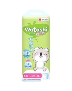 Трусики-подгузники 5/XL (36 шт) Watashi