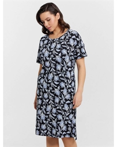 Сорочка ночная женская синяя с цветочным принтом Mark formelle