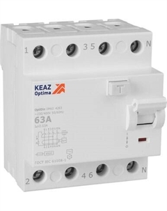 Устройство защитного отключения 4п 63А 30мА AC 4.5кА OptiDin DM63-4263 УХЛ4 / 343893 Кэаз