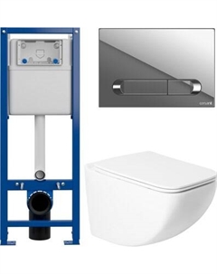 Унитаз подвесной с инсталляцией KW-99048 + 64110 + S-IN-MZ-VECTOR Saniteco