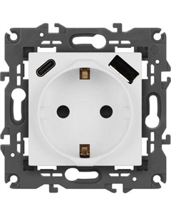 Розетка ЭРА Elegance 14-4108-01М 2P+E 16A-250В / Б0067710 Эра