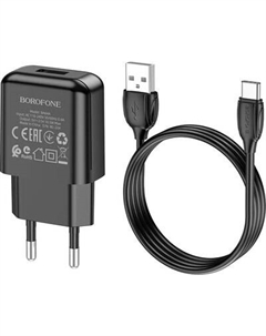Зарядное устройство сетевое Borofone BA64A + кабель AM-Type-C
