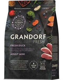 Сухой корм для собак Adult Mini Breeds Fresh Duck&Sweet Potato Grandorf