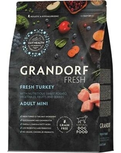 Сухой корм для собак Adult Mini Breeds Fresh Turkey&Sweet Potato Grandorf