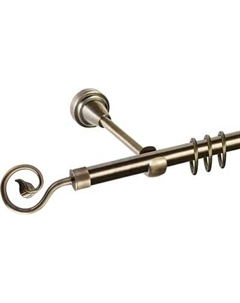 Карниз для штор АС ФОРОС Prime D16Г + наконечники Завиток одинарный Ас форос