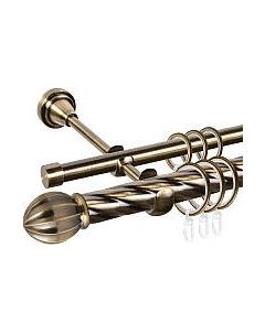 Карниз для штор АС ФОРОС Grace D25К/16Г составной + наконечники Тапас Ас форос