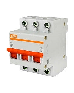 Выключатель автоматический TDM ВА 47-100 3Р 63А (C) 10кА / SQ0207-0075 Tdm