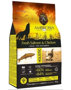 Сухой корм для собак Adult Mini Breeds Fresh Salmon & Chicken (для мелких пород с лососем и курицей) 6 кг Ambrosia