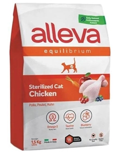 Сухой корм для кошек Equilibrium Sterilized Chicken 1.5 кг Alleva