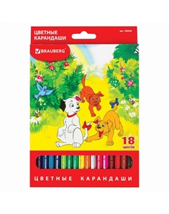 Карандаши цветные "My lovely dogs" 18 цветов Brauberg