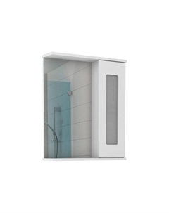 Зеркало шкаф для ванной комнаты «. Кристалл 60», левый/правый, 600×144×690 мм, цвет белый Айсберг