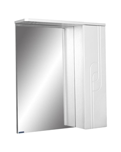 Зеркало шкаф для ванной комнаты «. Лилия 55», правый, 556×151×701 мм, цвет белый Айсберг
