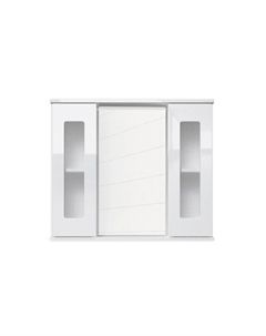 Зеркало шкаф для ванной комнаты «. Кристалл 80», 800×144×690 мм, цвет белый Айсберг
