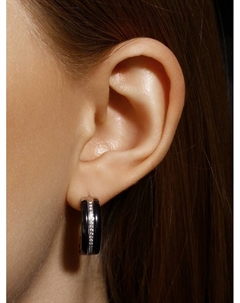 Серьги керамика «Дорожка», цвет чёрно-белый в серебре Qf