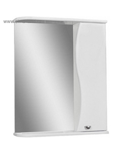 Зеркало - шкаф для ванной комнаты «. Волна 55», правый, 157×550×700 мм, цвет белый Айсберг