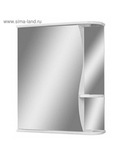 Зеркало шкаф для ванной комнаты «. Волна 1-60», левый, 616×700 мм Айсберг