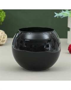 Ваза «Пять вечеров», шаровая, 1 л, 12×12×10 см, стекло, чёрная глянцевая Evis