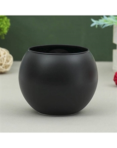 Ваза «Пять вечеров», шаровая, 1 л, 10×12×12 см, стекло, чёрная матовая Evis