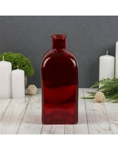 Ваза «Цитадель Штоф», 1.1 л, d=2.5 см, h=22 см, стекло, красная Evis