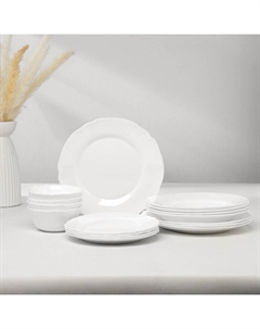 Набор столовый стеклокерамический LOUIS XV, 16 предметов, цвет белый Luminarc