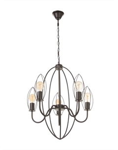 Люстра потолочная «Ракета», 5×40 Вт, Е14, черный, 45×45×88(128)см Bayerlux