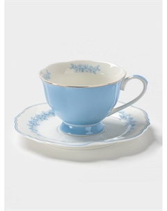 Чайная пара WY Royal blue, фарфор, 220 мл, голубая Wilson&young