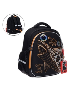 Рюкзак каркасный, 36×28×20 см, с картхолдером, светодиодная подсветка, чёрный Grizzly