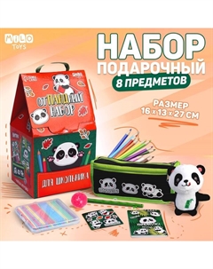 Подарочный набор с мягкой игрушкой «Панда», 8 предметов Milo toys
