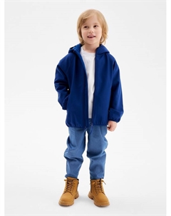 Ветровка демисезонная для мальчиков из Softshell на флисе, непромокаемая, тёмно-синяя, рост 128 см Minaku