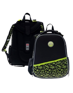 Рюкзак каркасный Hatber Ergonomic Classic «Влад », 37×29×17 см, чёрный/жёлтый NRk_71008 А4