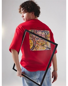 Футболка мужская красная с принтом жорж брак "оливковое дерево близ эстака" Mark formelle