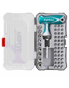 Отвертка Т-образная реверсивная с набором бит TACSD30476 (47 предметов) Total