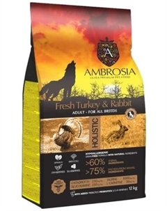 Сухой корм для собак Adult All Breeds Fresh Turkey & Rabbit (для всех пород с индейкой и кроликом) 12 кг Ambrosia