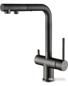 Смеситель Serpentine Se213222-GM (черный/вороненая сталь) Paulmark