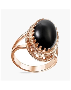 Ювелирная бижутерия, кольцо с агатом покрытое золотом 1.0 Shine & beauty