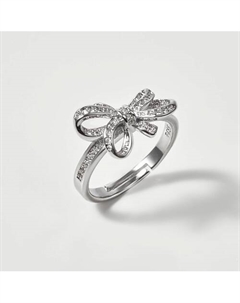 Кольцо безразмерное покрытое серебром с кристаллами Swarovski Shine & beauty