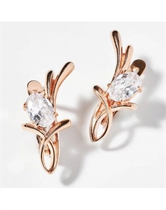 Серьги покрытые золотом с фианитом Shine & beauty