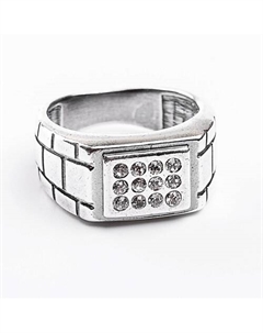 Кольцо мужское покрытое серебром с ювелирным стеклом PRECIOSA Shine & beauty