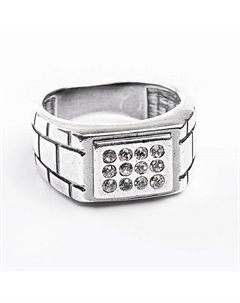 Кольцо мужское покрытое серебром с ювелирным стеклом PRECIOSA Shine & beauty