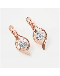 Серьги покрытые золотом с фианитом Shine & beauty