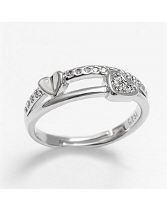 Кольцо безразмерное покрытое серебром с кристаллами Swarovski Shine & beauty