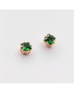 Серьги-гвоздики покрытые золотом с фианитом Shine & beauty