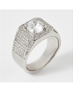 Кольцо покрытое серебром с кристаллами Swarovski Shine & beauty