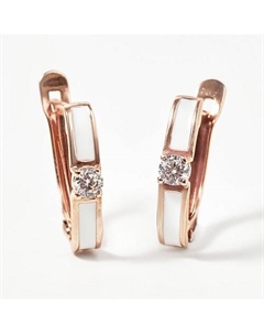 Серьги покрытые золотом с фианитами Shine & beauty