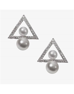 Серьги-гвоздики покрытые серебром с кристаллами Swarovski
