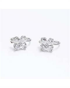 Серьги-каффы покрытые серебром с кристаллами Swarovski