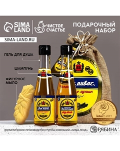 Подарочный набор «Как пивас, только лучше», гель для душа и шампунь для волос пиво 2×250 мл, мыло для рук 70 г Чистое счастье