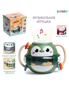 Музыкальная игрушка «Малыш Пингви», с подвижными элементами, звук, свет, цвет зелёный Zabiaka