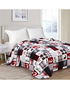 Плед новогодний 180х200см, корал-флис, 165г/м² Бояртекс